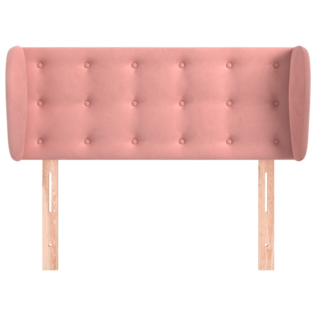 Testiera ad Orecchio Rosa 103x23x78/88 cm in Velluto