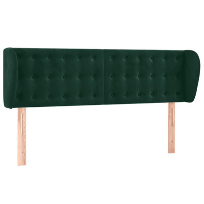 Testiera ad Orecchio Verde Scuro 147x23x78/88 cm in Velluto