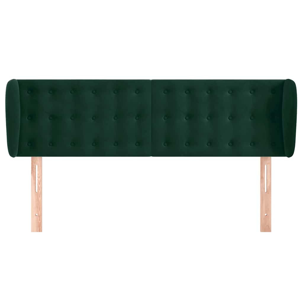Testiera ad Orecchio Verde Scuro 147x23x78/88 cm in Velluto