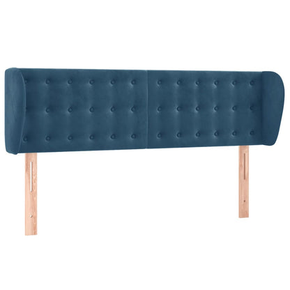 Testiera ad Orecchio Blu Scuro 147x23x78/88 cm in Velluto