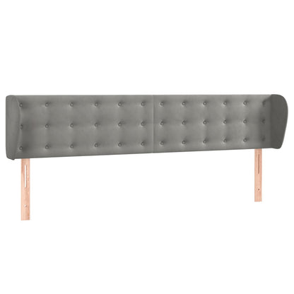 Testiera ad Orecchio Grigio Chiaro 163x23x78/88 cm in Velluto