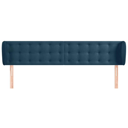 Testiera ad Orecchio Blu Scuro 163x23x78/88 cm in Velluto