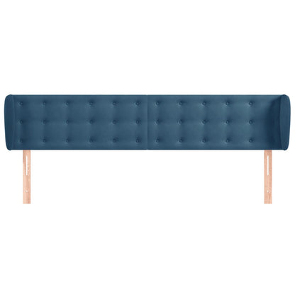 Testiera ad Orecchio Blu Scuro 163x23x78/88 cm in Velluto