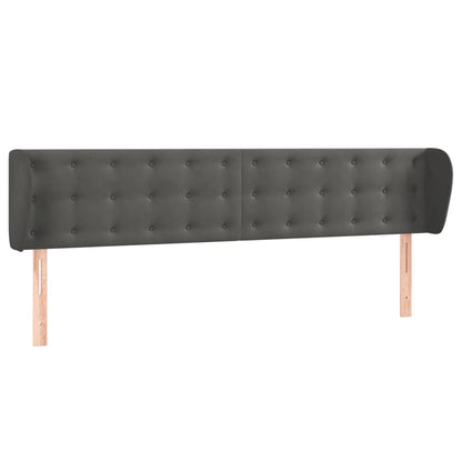Testiera ad Orecchio Grigio Scuro 183x23x78/88 cm in Velluto