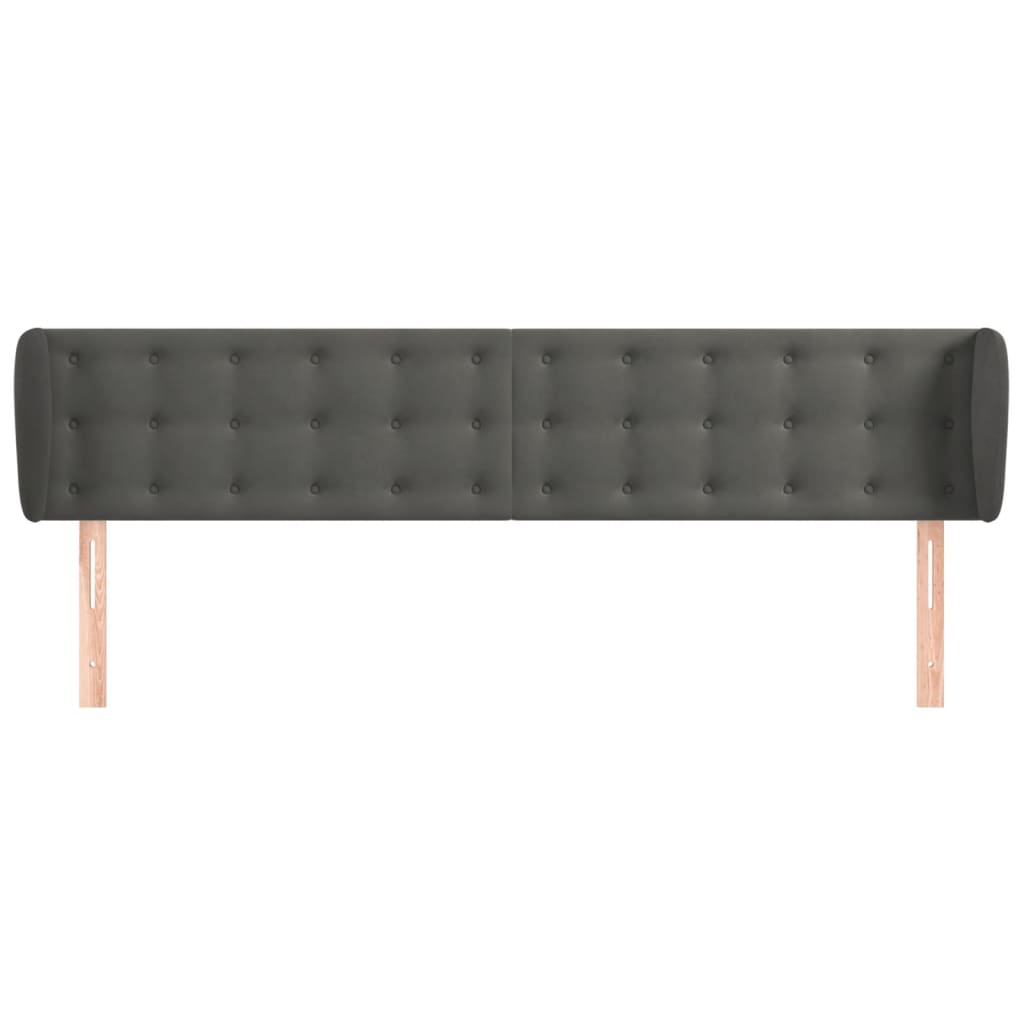 Testiera ad Orecchio Grigio Scuro 183x23x78/88 cm in Velluto