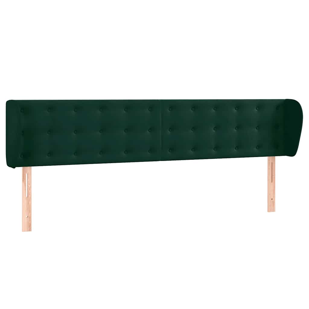 Testiera ad Orecchio Verde Scuro 183x23x78/88 cm in Velluto