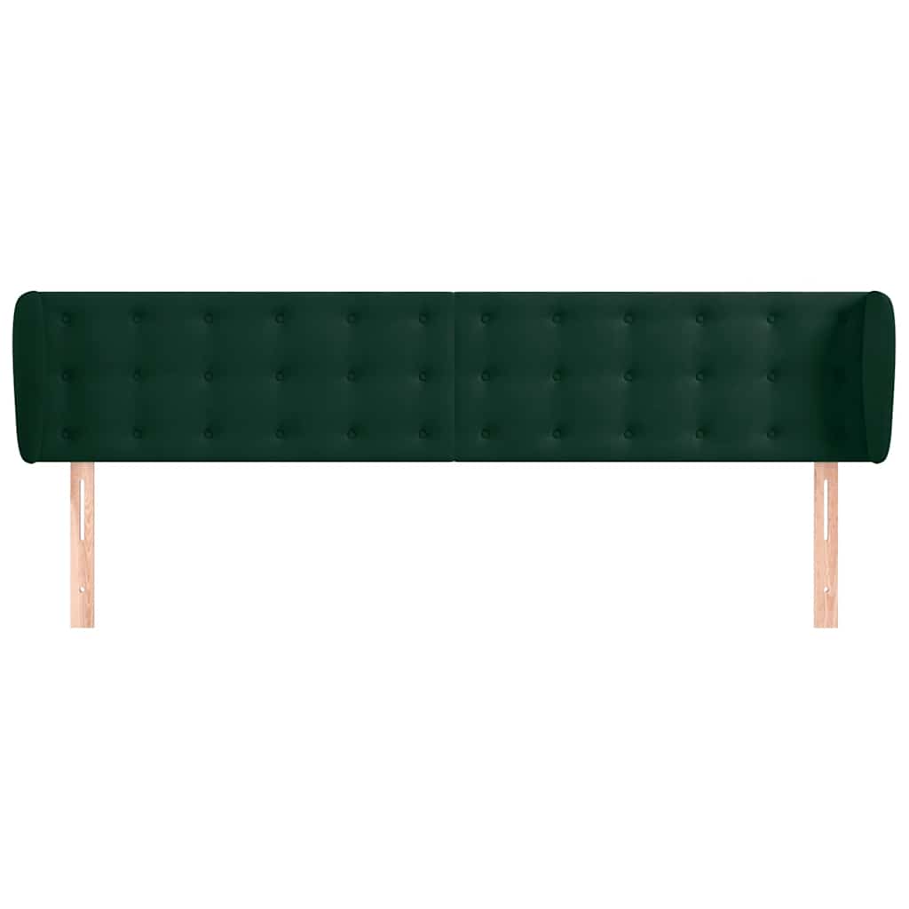 Testiera ad Orecchio Verde Scuro 183x23x78/88 cm in Velluto