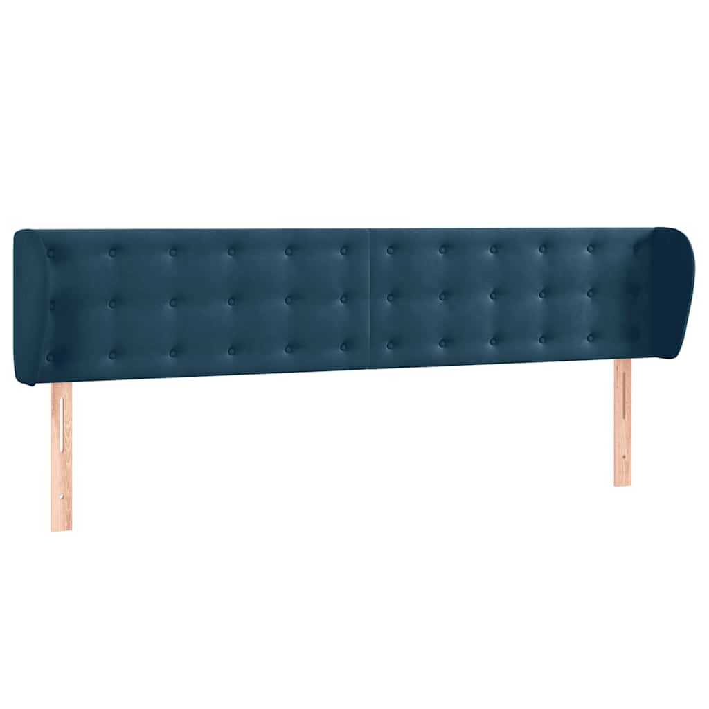 Testiera ad Orecchio Blu Scuro 183x23x78/88 cm in Velluto