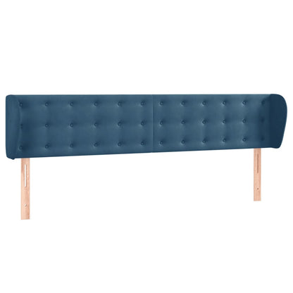 Testiera ad Orecchio Blu Scuro 183x23x78/88 cm in Velluto
