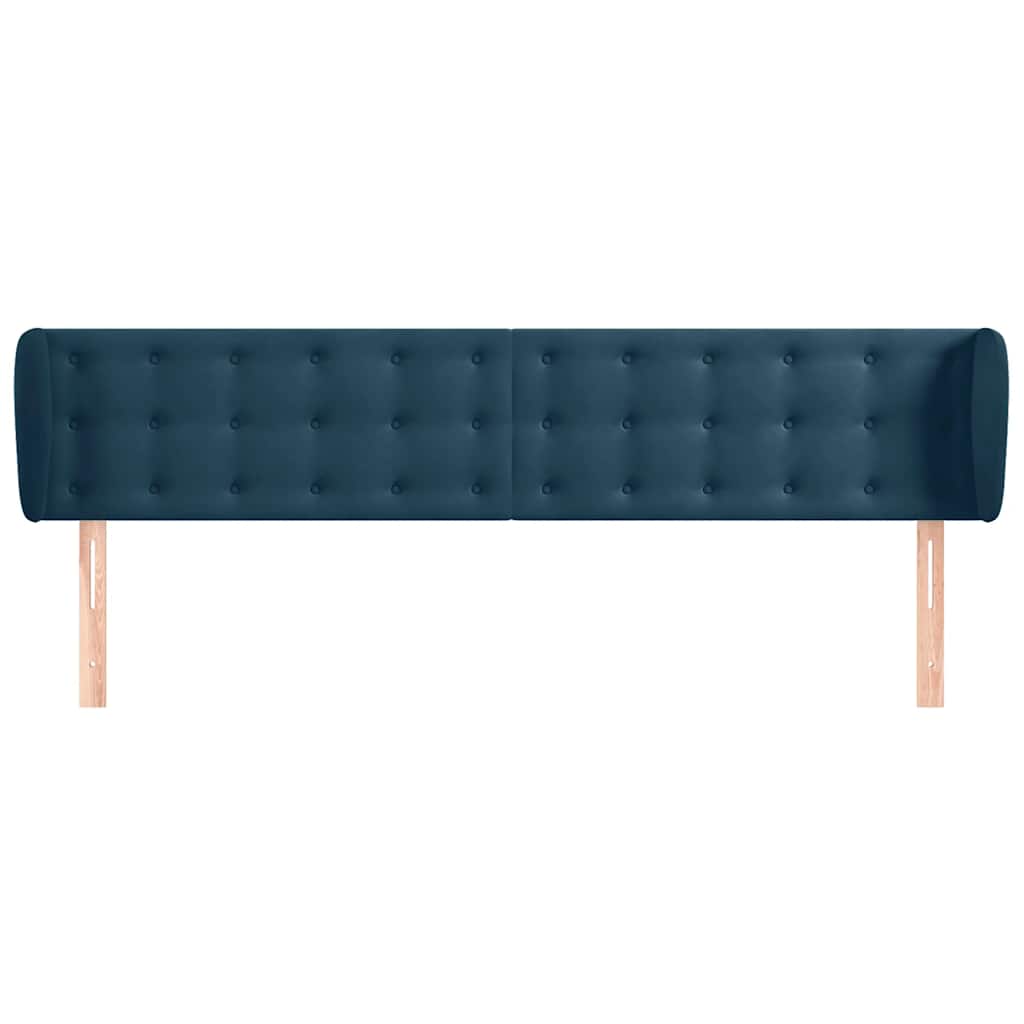 Testiera ad Orecchio Blu Scuro 183x23x78/88 cm in Velluto