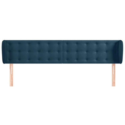 Testiera ad Orecchio Blu Scuro 183x23x78/88 cm in Velluto