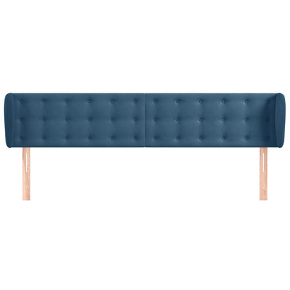 Testiera ad Orecchio Blu Scuro 183x23x78/88 cm in Velluto