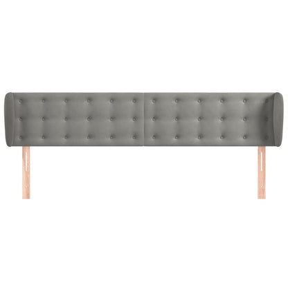 Testiera ad Orecchio Grigio Chiaro 203x23x78/88 cm in Velluto