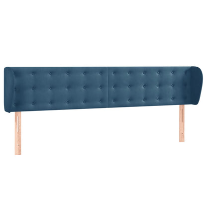 Testiera ad Orecchio Blu Scuro 203x23x78/88 cm in Velluto