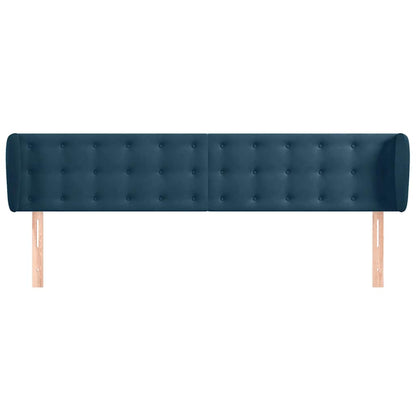 Testiera ad Orecchio Blu Scuro 203x23x78/88 cm in Velluto