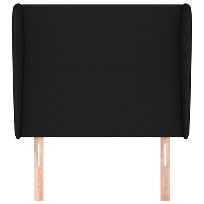 Testiera ad Orecchio Nera 83x23x118/128 cm in Tessuto