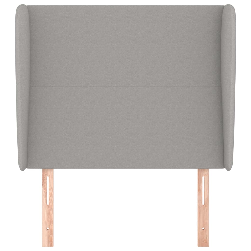 Testiera ad Orecchio Grigio Chiaro 93x23x118/128 cm in Tessuto