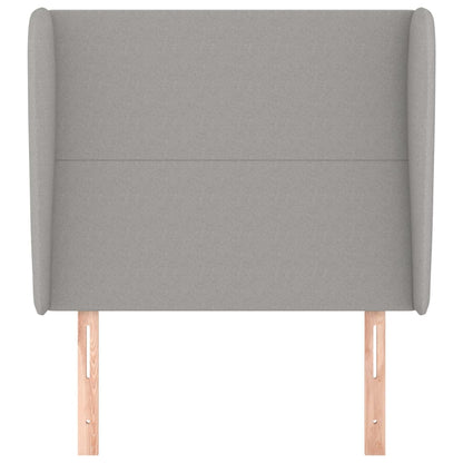 Testiera ad Orecchio Grigio Chiaro 93x23x118/128 cm in Tessuto