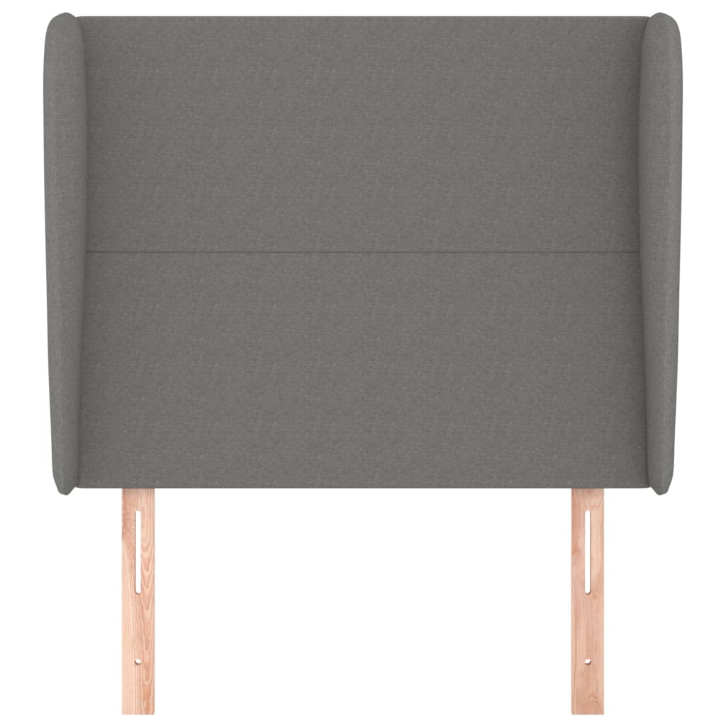 Testiera ad Orecchio Grigio Scuro 93x23x118/128 cm in Tessuto