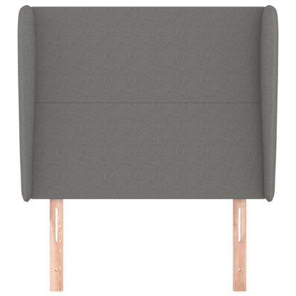 Testiera ad Orecchio Grigio Scuro 93x23x118/128 cm in Tessuto
