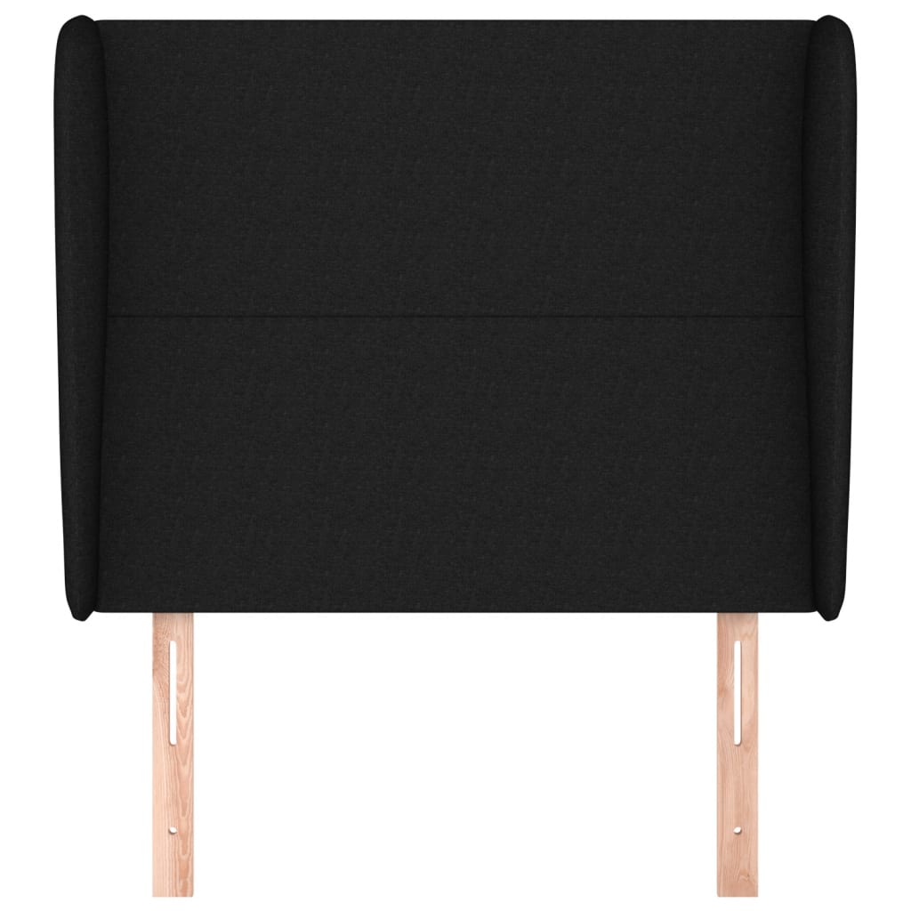 Testiera ad Orecchio Nera 93x23x118/128 cm in Tessuto