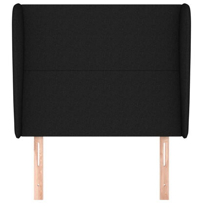 Testiera ad Orecchio Nera 93x23x118/128 cm in Tessuto