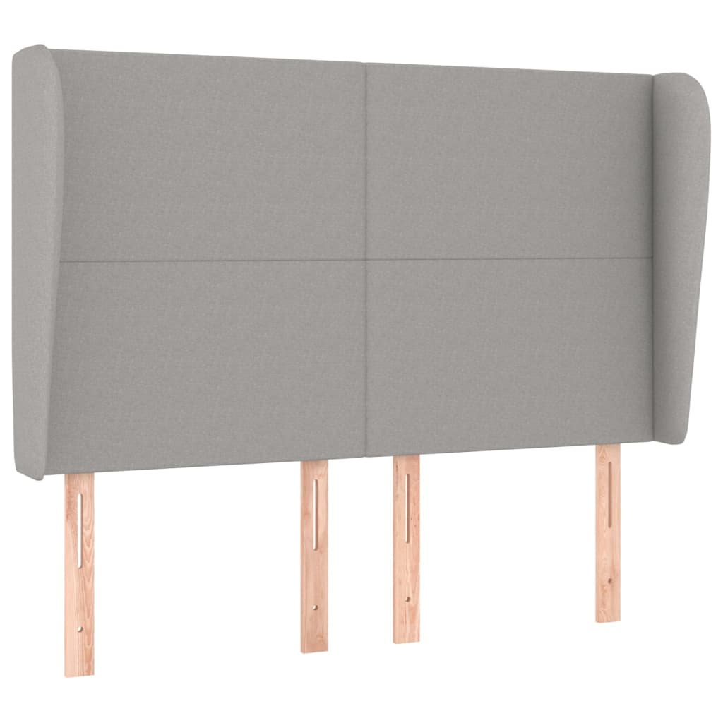 Testiera ad Orecchio Grigio Chiaro 147x23x118/128 cm in Tessuto