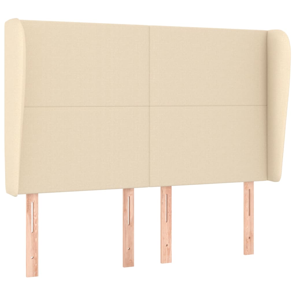 Testiera ad Orecchio Crema 147 x 23 x 118/128 cm in Tessuto