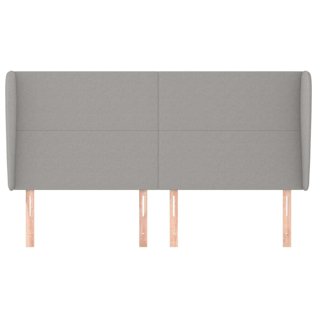 Testiera ad Orecchio Grigio Chiaro 163x23x118/128 cm in Tessuto