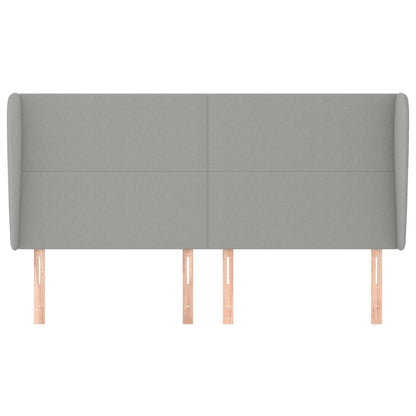 Testiera ad Orecchio Grigio Chiaro 163x23x118/128 cm in Tessuto