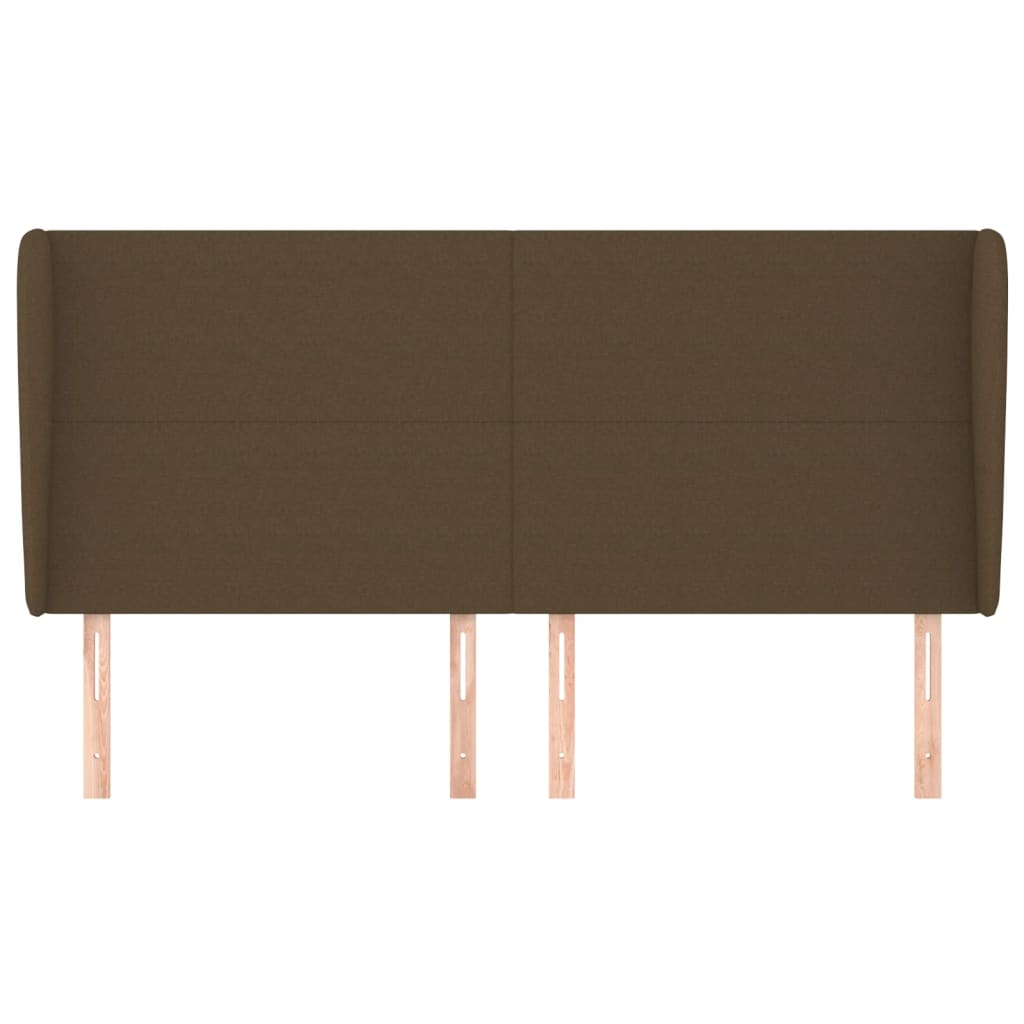 Testiera ad Orecchio Marrone Scuro 163x23x118/128 cm in Tessuto