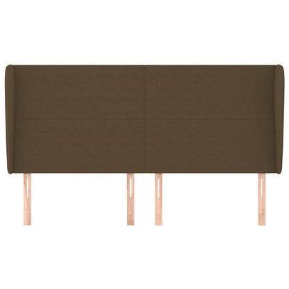 Testiera ad Orecchio Marrone Scuro 163x23x118/128 cm in Tessuto