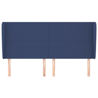 Testiera ad Orecchio Blu 163x23x118/128 cm in Tessuto