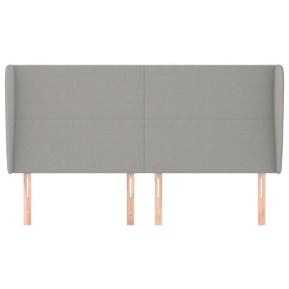 Testiera ad Orecchio Grigio Chiaro 183x23x118/128 cm in Tessuto