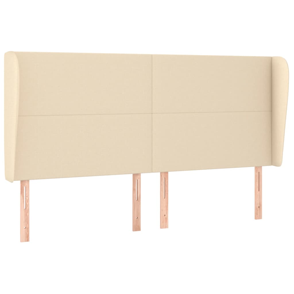 Testiera ad Orecchio Crema 183x23x118/128 cm in Tessuto