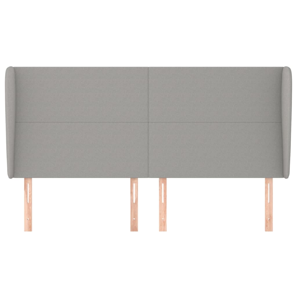 Testiera ad Orecchio Grigio Chiaro 203x23x118/128 cm in Tessuto