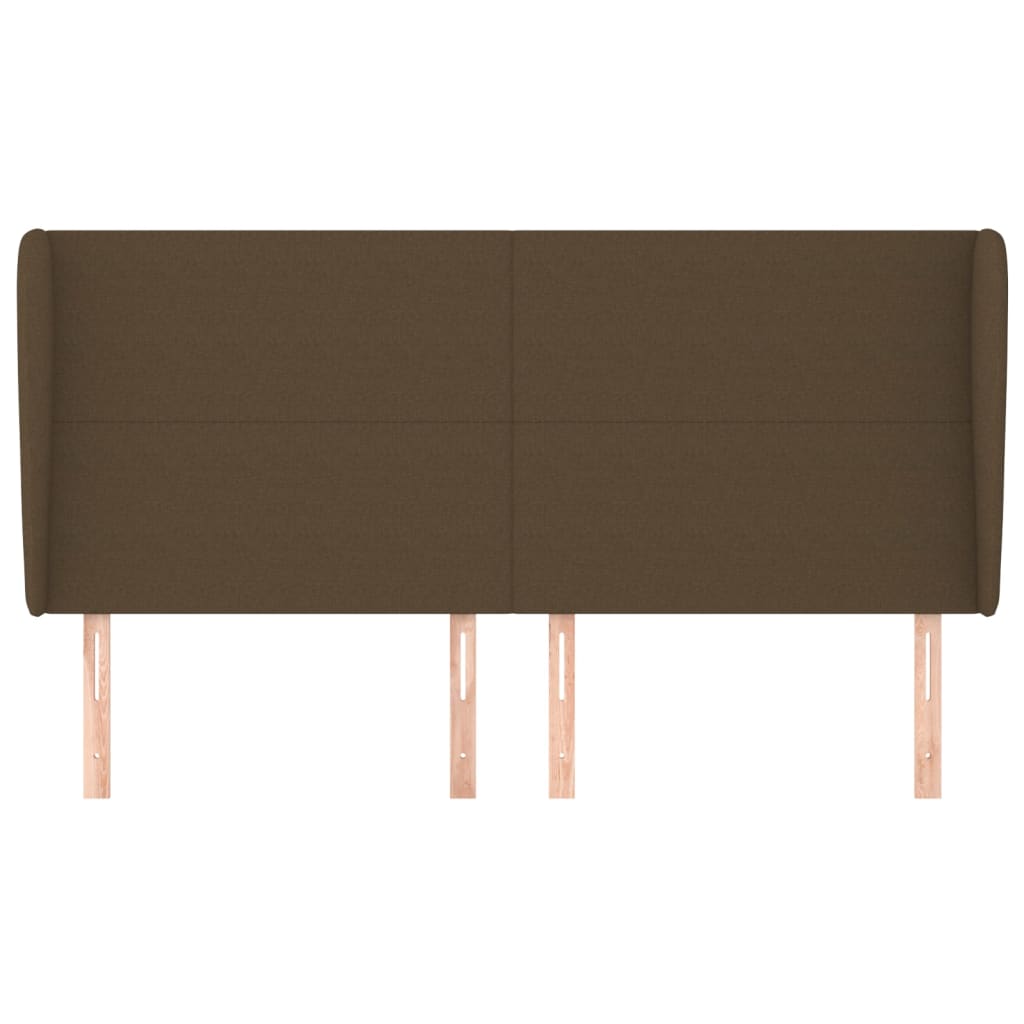 Testiera ad Orecchio Marrone Scuro 203x23x118/128 cm in Tessuto