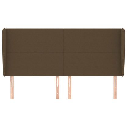 Testiera ad Orecchio Marrone Scuro 203x23x118/128 cm in Tessuto