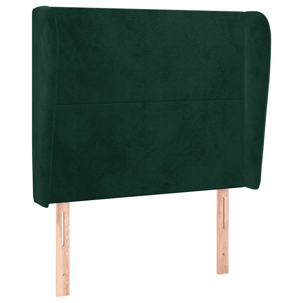 Testiera ad Orecchio Verde Scuro 83x23x118/128 cm in Velluto