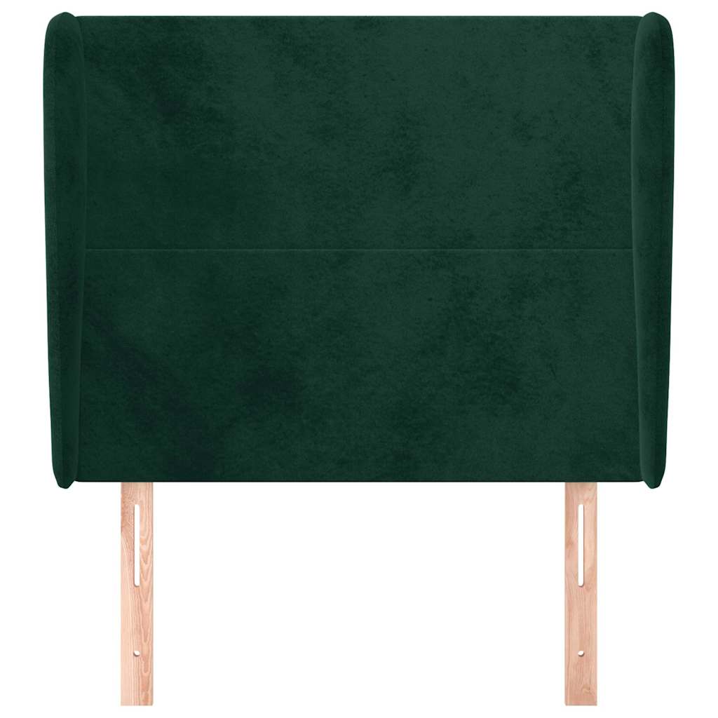 Testiera ad Orecchio Verde Scuro 83x23x118/128 cm in Velluto