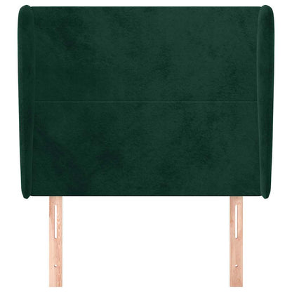 Testiera ad Orecchio Verde Scuro 83x23x118/128 cm in Velluto
