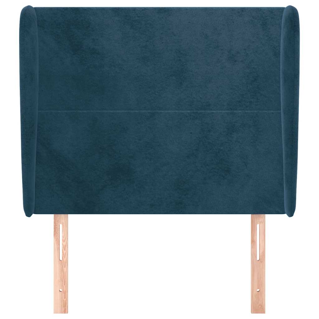 Testiera ad Orecchio Blu Scuro 83x23x118/128 cm in Velluto