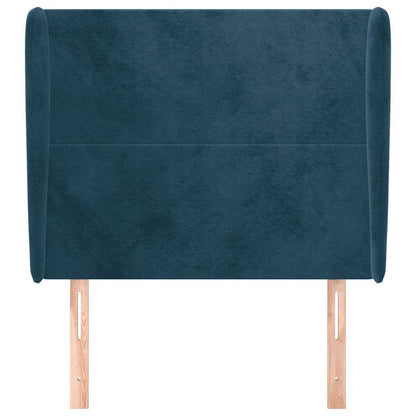 Testiera ad Orecchio Blu Scuro 83x23x118/128 cm in Velluto