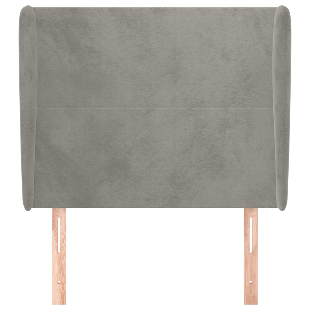 Testiera ad Orecchio Grigio Chiaro 93x23x118/128 cm in Velluto