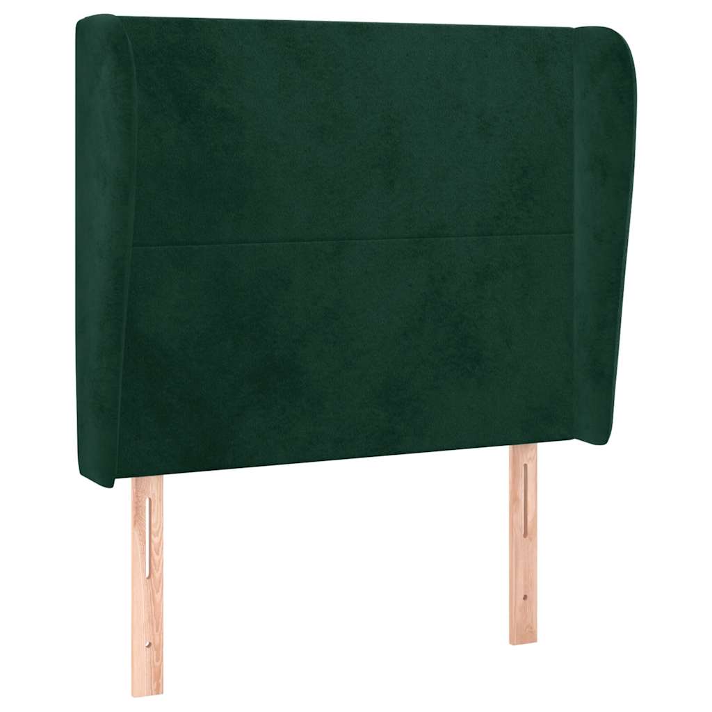 Testiera ad Orecchio Verde Scuro 93x23x118/128 cm in Velluto