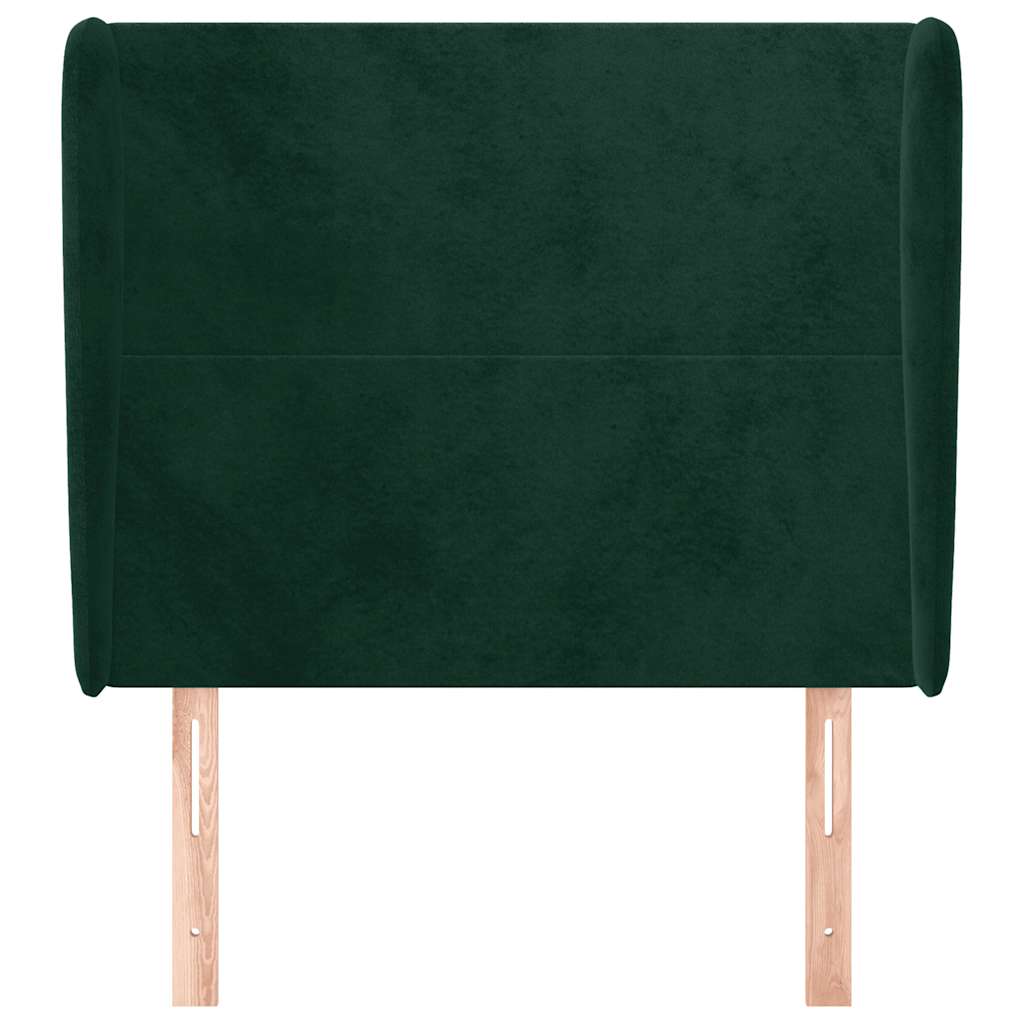 Testiera ad Orecchio Verde Scuro 93x23x118/128 cm in Velluto