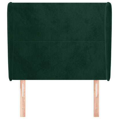 Testiera ad Orecchio Verde Scuro 93x23x118/128 cm in Velluto