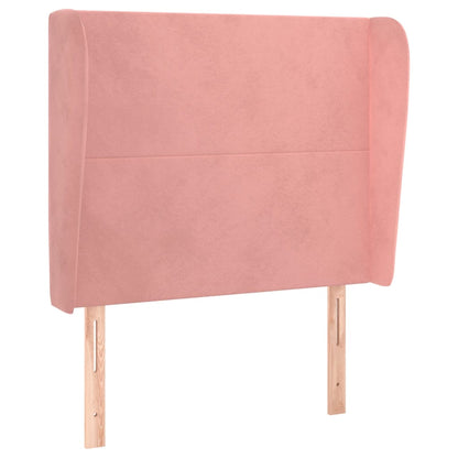 Testiera ad Orecchio Rosa 93x23x118/128 cm in Velluto