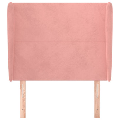 Testiera ad Orecchio Rosa 93x23x118/128 cm in Velluto