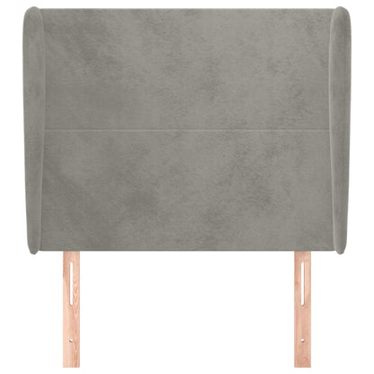 Testiera ad Orecchio Grigio Chiaro 103x23x118/128 cm in Velluto